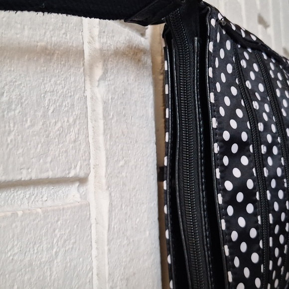 Naturalizer Black/White Polka Dot Crossbody Bag. - Picture 5 of 13